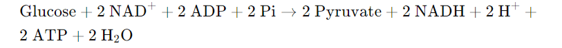 Glycolysis overall reaction